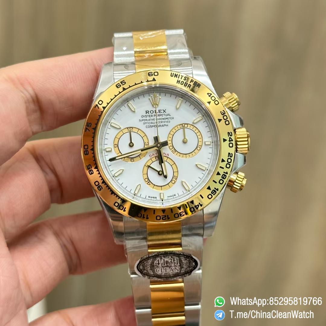 Clean Factory Daytona 126503 Two Tone Yellow Gold Steel Bracelet White Dial with Gold Eye Sub Dial SH4131 Movement 01