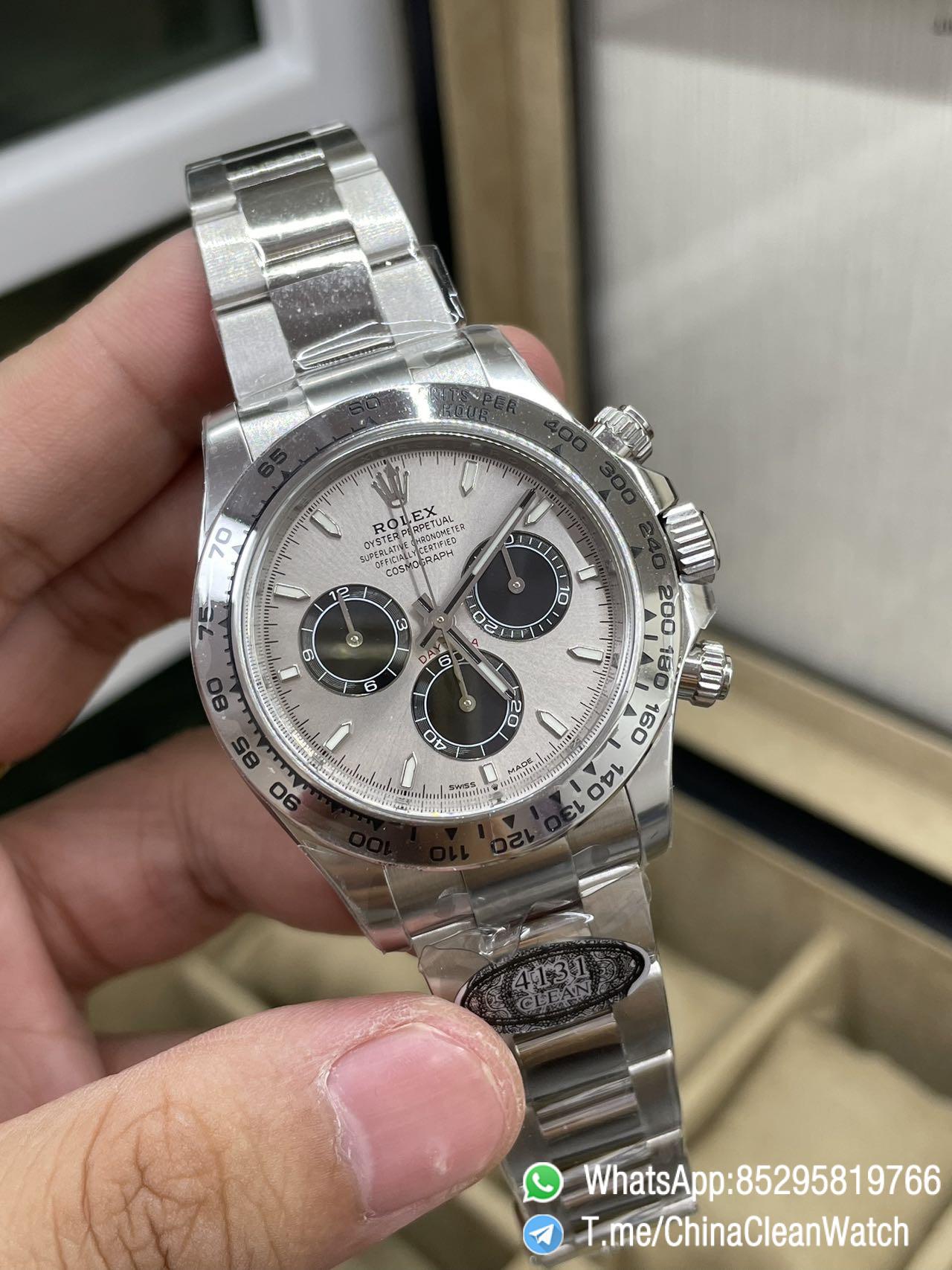 Clean Factory Daytona 126509 18K White Gold Plated on Case Bracelet Grey Dial with Black Sub Dial SH4131 Movement 02 Clean Factory Daytona 126509 18K White Gold Plated on Case Bracelet Grey Dial with Black Sub Dial SH4131 Movement 02