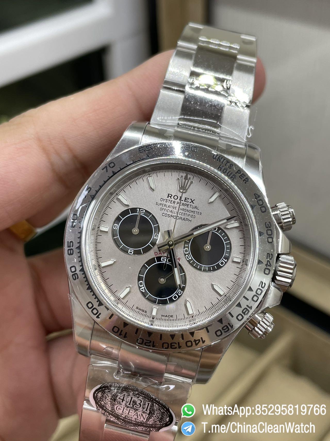 Clean Factory Daytona 126509 18K White Gold Plated on Case Bracelet Grey Dial with Black Sub Dial SH4131 Movement 03 Clean Factory Daytona 126509 18K White Gold Plated on Case Bracelet Grey Dial with Black Sub Dial SH4131 Movement 03