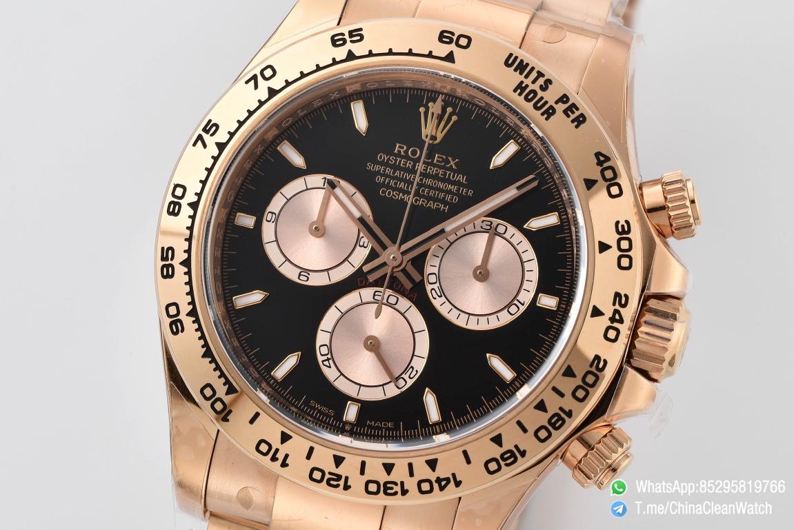 Clean Factory Rolex Daytona 126505 Rose Gold Case Bracelet Black Dial with Rose Gold Sub Dial SH4131 Movement 02 Clean Factory Rolex Daytona 126505 Rose Gold Case Bracelet Black Dial with Rose Gold Sub Dial SH4131 Movement 02