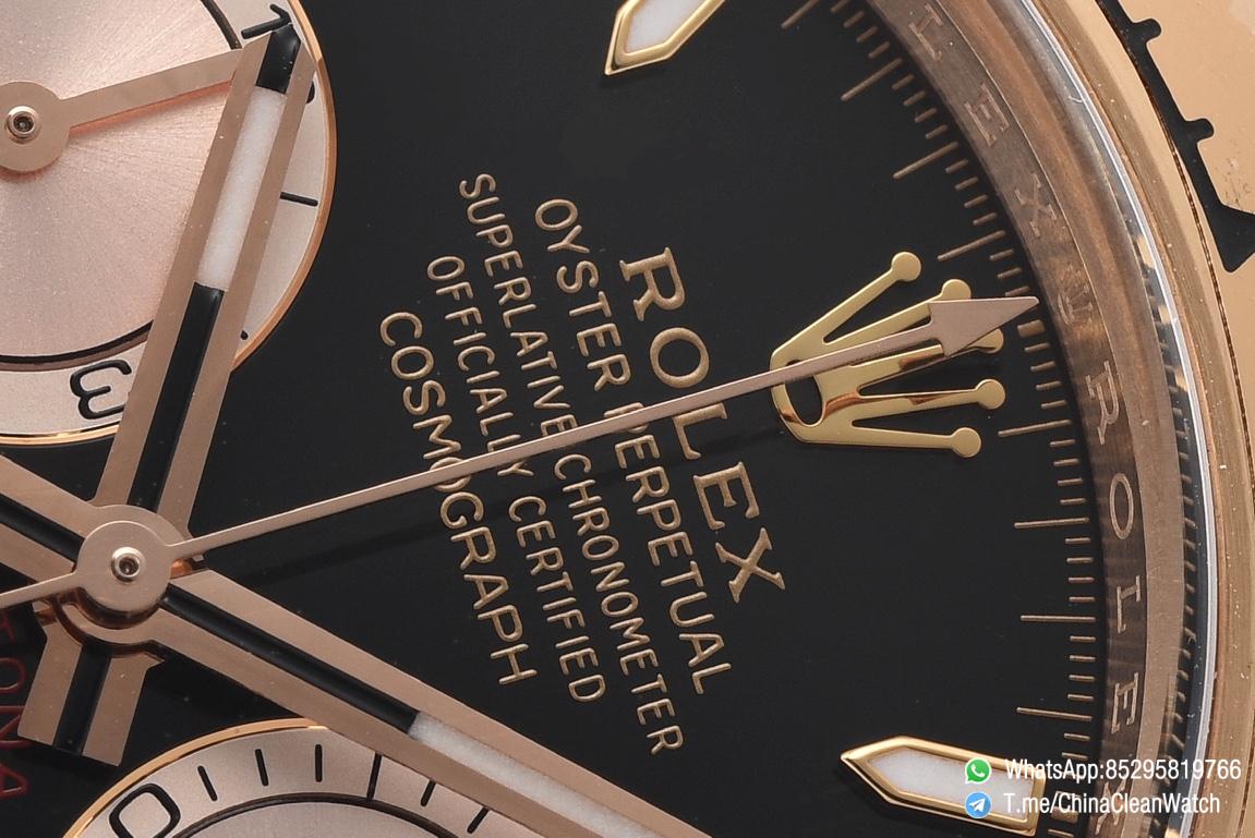 Clean Factory Rolex Daytona 126505 Rose Gold Case Bracelet Black Dial with Rose Gold Sub Dial SH4131 Movement 05 Clean Factory Rolex Daytona 126505 Rose Gold Case Bracelet Black Dial with Rose Gold Sub Dial SH4131 Movement 05