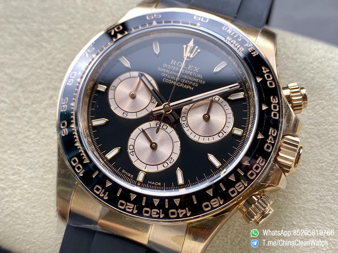 Clean Factory Daytona 126515LN 18K Rose Gold Plated Case Black and Rose Gold Dial Oysterflex Strap SH4131 02 Clean Factory Daytona 126515LN 18K Rose Gold Plated Case Black and Rose Gold Dial Oysterflex Strap SH4131 02