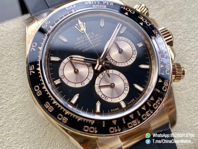 Clean Factory Daytona 126515LN 18K Rose Gold Plated Case Black and Rose Gold Dial Oysterflex Strap SH4131 03