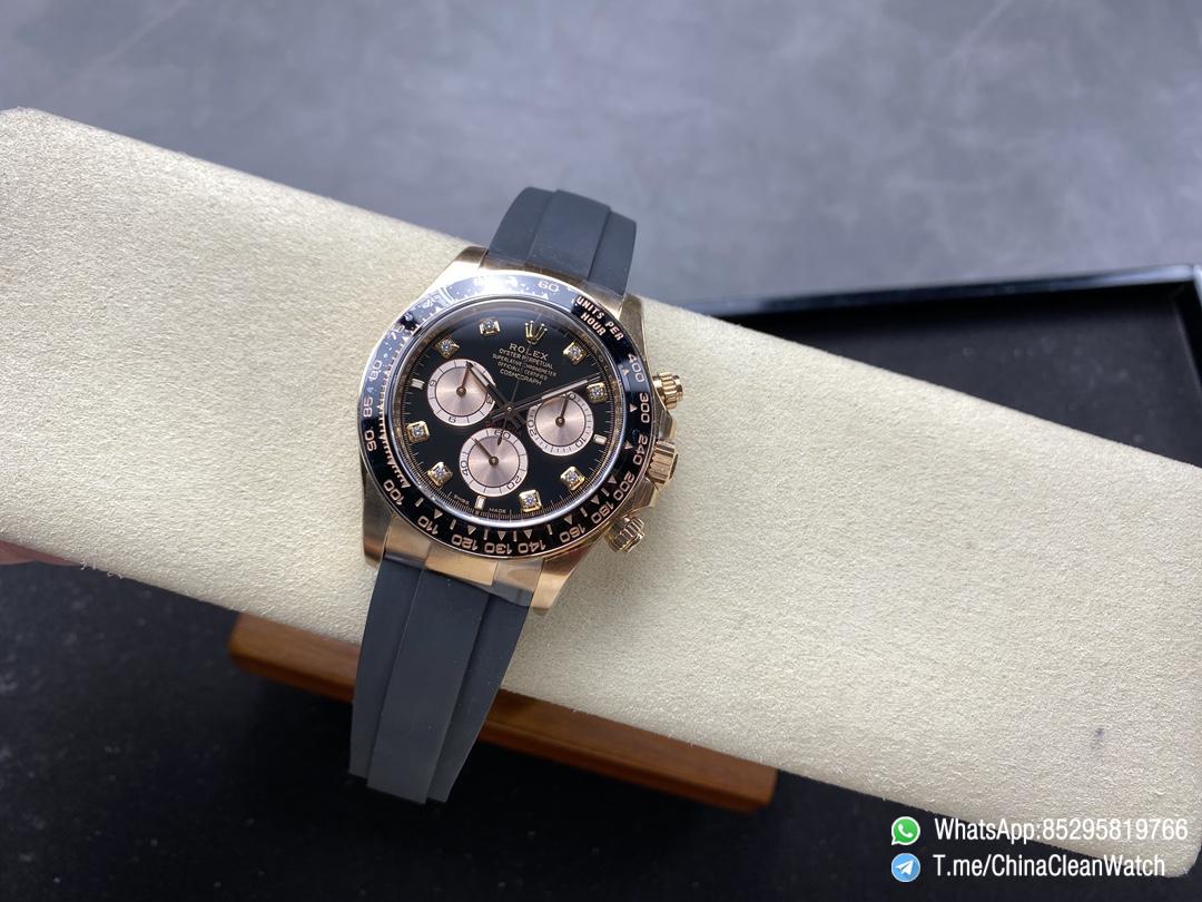 Clean Factory Rolex Daytona 126515LN Black Dial with Diamonds Markers 18K Rose Gold Case Oysterflex Strap SH4131 Movement 04 Clean Factory Rolex Daytona 126515LN Black Dial with Diamonds Markers 18K Rose Gold Case Oysterflex Strap SH4131 Movement 04