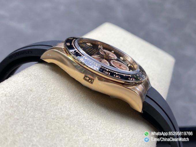 Clean Factory Rolex Daytona 126515LN Black Dial with Diamonds Markers 18K Rose Gold Case Oysterflex Strap SH4131 Movement 05