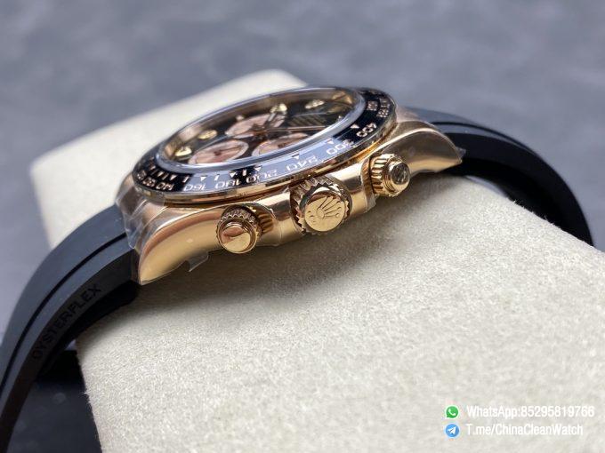 Clean Factory Rolex Daytona 126515LN Black Dial with Diamonds Markers 18K Rose Gold Case Oysterflex Strap SH4131 Movement 06