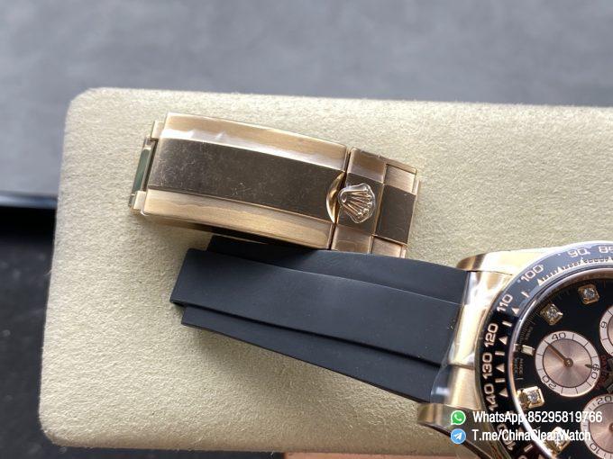 Clean Factory Rolex Daytona 126515LN Black Dial with Diamonds Markers 18K Rose Gold Case Oysterflex Strap SH4131 Movement 09