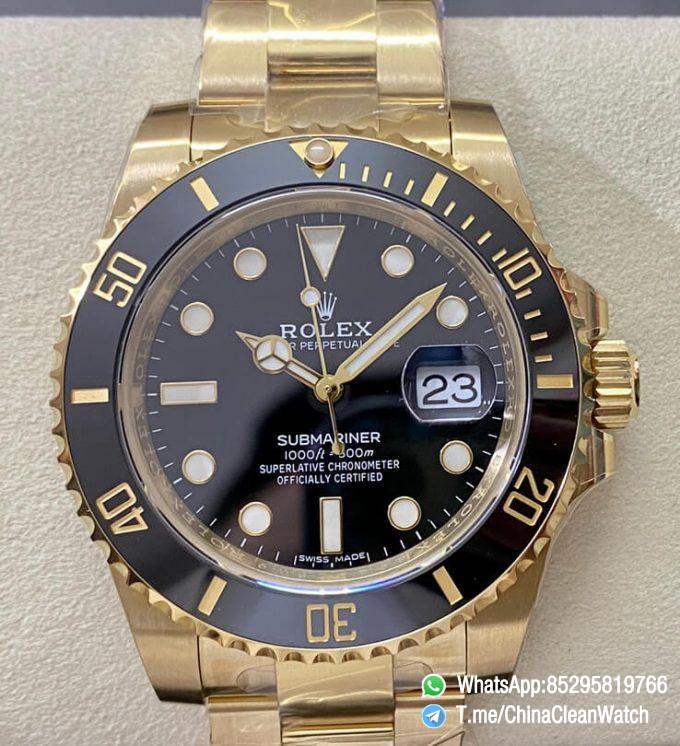VS Factory Submariner 116618LN 40mm Black Dial Ceramic Bezel Full Yellow Gold Case Oyster Bracelet DanDong 3135 Movement 00