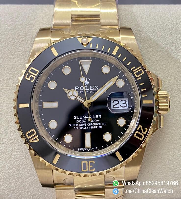 VS Factory Submariner 116618LN 40mm Black Dial Ceramic Bezel Full Yellow Gold Case Oyster Bracelet DanDong 3135 Movement 00 VS Factory Submariner 116618LN 40mm Black Dial Ceramic Bezel Full Yellow Gold Case Oyster Bracelet DanDong 3135 Movement 00