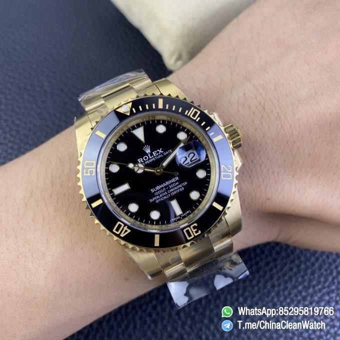 VS Factory Submariner 116618LN 40mm Black Dial Ceramic Bezel Full Yellow Gold Case Oyster Bracelet DanDong 3135 Movement 10
