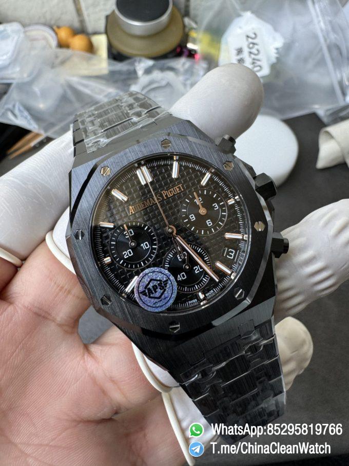APS Factory Super Clone AP Royal Oak Chrono 26240 Black Dial Black Ceramic Case and Bracelet SuperClone 4401 Movement 02