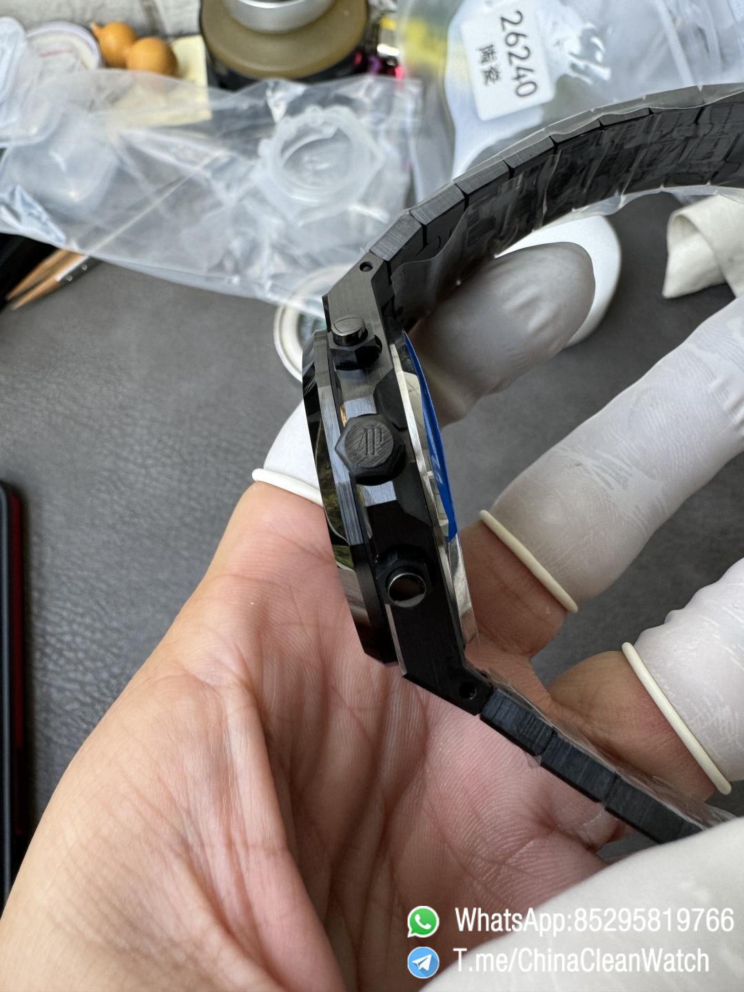 APS Factory Super Clone AP Royal Oak Chrono 26240 Black Dial Black Ceramic Case and Bracelet SuperClone 4401 Movement 06 APS Factory Super Clone AP Royal Oak Chrono 26240 Black Dial Black Ceramic Case and Bracelet SuperClone 4401 Movement 06