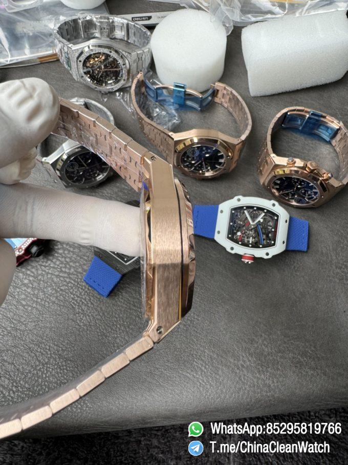 APS Factory Super Clone AP Royal Oak Chrono 26240 Black Dial on Rose Gold Case and Bracelet SuperClone 4401 Movement 07