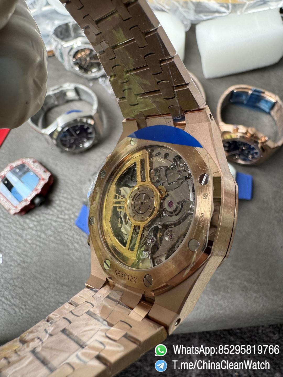 APS Factory Super Clone AP Royal Oak Chrono 26240 Black Dial on Rose Gold Case and Bracelet SuperClone 4401 Movement 08 APS Factory Super Clone AP Royal Oak Chrono 26240 Black Dial on Rose Gold Case and Bracelet SuperClone 4401 Movement 08