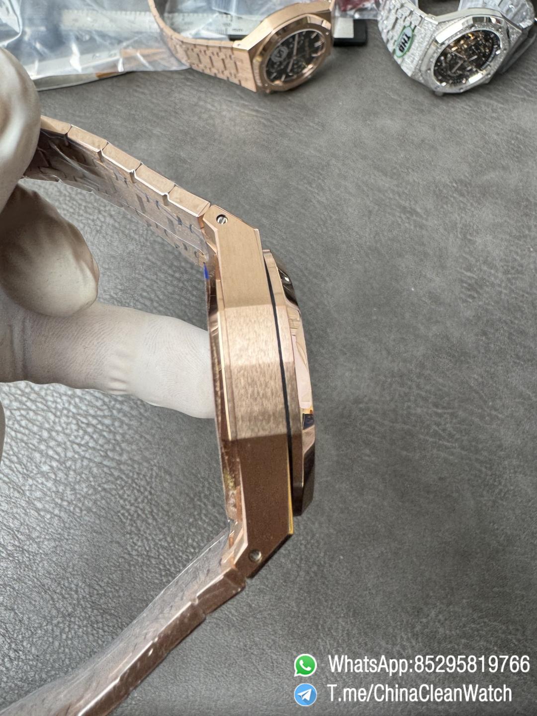 APS Factory Super Clone AP Royal Oak Chrono 26240 Blue Dial on Rose Gold Case and Bracelet SuperClone 4401 Movement 08 APS Factory Super Clone AP Royal Oak Chrono 26240 Blue Dial on Rose Gold Case and Bracelet SuperClone 4401 Movement 08