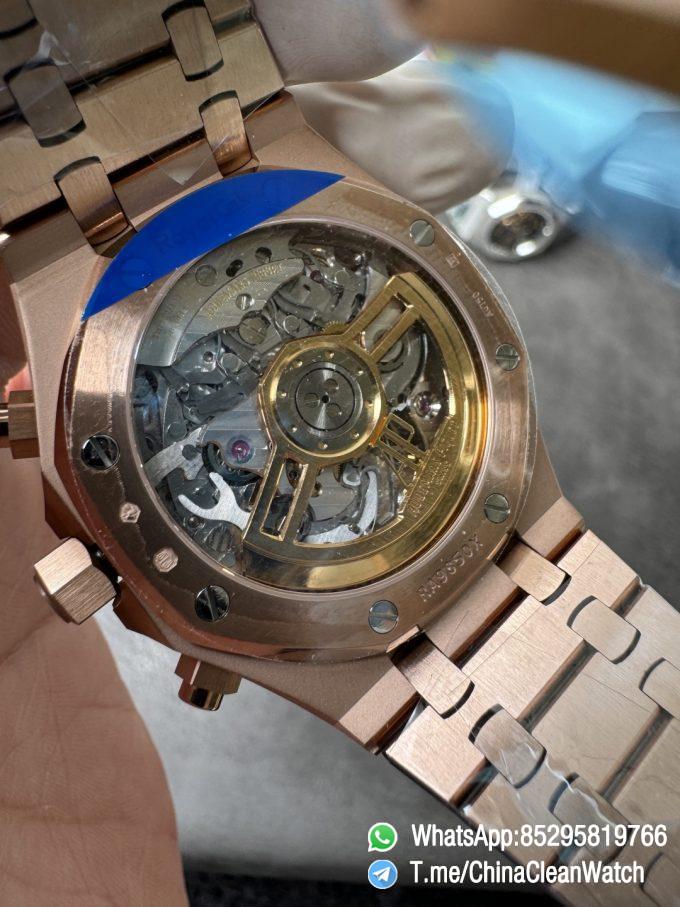 APS Factory Super Clone AP Royal Oak Chrono 26240 Blue Dial on Rose Gold Case and Bracelet SuperClone 4401 Movement 09
