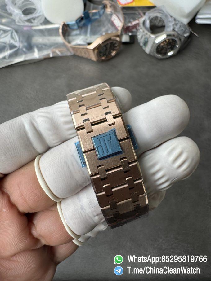 APS Factory Super Clone AP Royal Oak Chrono 26240 Blue Dial on Rose Gold Case and Bracelet SuperClone 4401 Movement 10