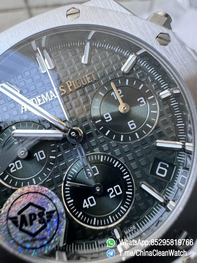 APS Factory Super Clone AP Royal Oak Chrono 26240 Green Dial on Stainless Steel Case and Bracelet SuperClone 4401 Movement 06 2