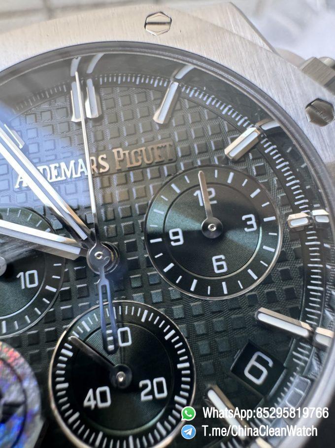 APS Factory Super Clone AP Royal Oak Chrono 26240 Green Dial on Stainless Steel Case and Bracelet SuperClone 4401 Movement 06 3