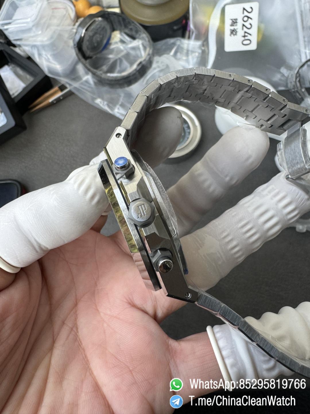 APS Factory Super Clone AP Royal Oak Chrono 26240 Green Dial on Stainless Steel Case and Bracelet SuperClone 4401 Movement 07 APS Factory Super Clone AP Royal Oak Chrono 26240 Green Dial on Stainless Steel Case and Bracelet SuperClone 4401 Movement 07