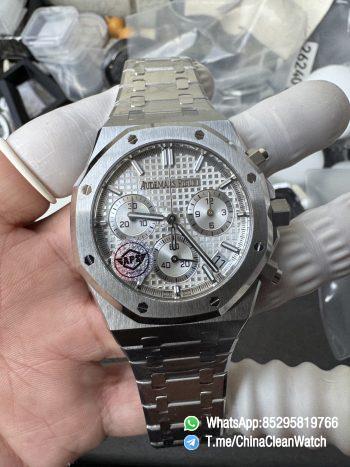 APS Factory Super Clone AP Royal Oak Chrono 26240 Silver Dial Stainless Steel Case and Bracelet SuperClone 4401 Movement 01