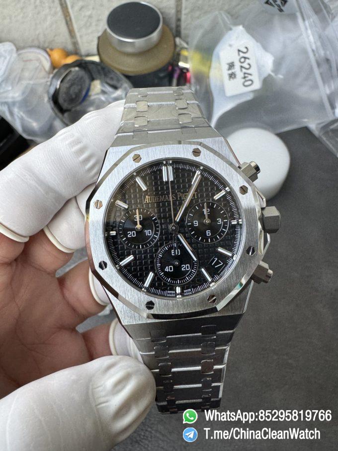 APS Factory Super Clone Royal Oak Chrono 26240 Black Dial on Stainless Steel Case and Bracelet SuperClone 4401 Movement 02