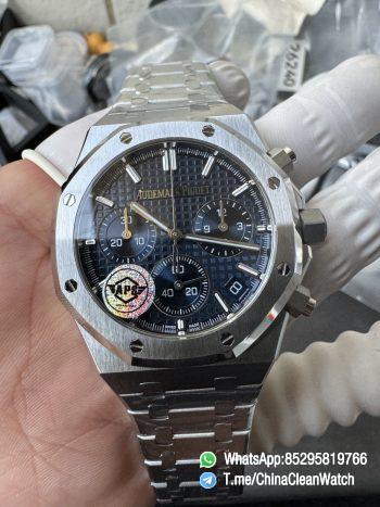 APS Factory Super Clone Royal Oak Chrono 26240 Blue Dial on Stainless Steel Case and Bracelet SuperClone 4401 Movement 01