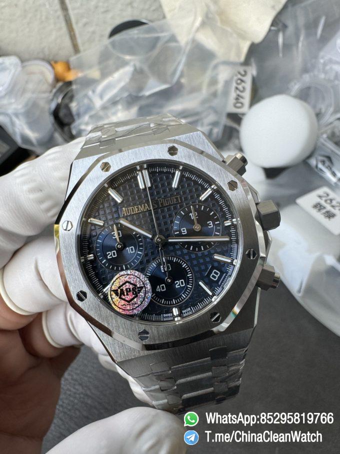 APS Factory Super Clone Royal Oak Chrono 26240 Blue Dial on Stainless Steel Case and Bracelet SuperClone 4401 Movement 02