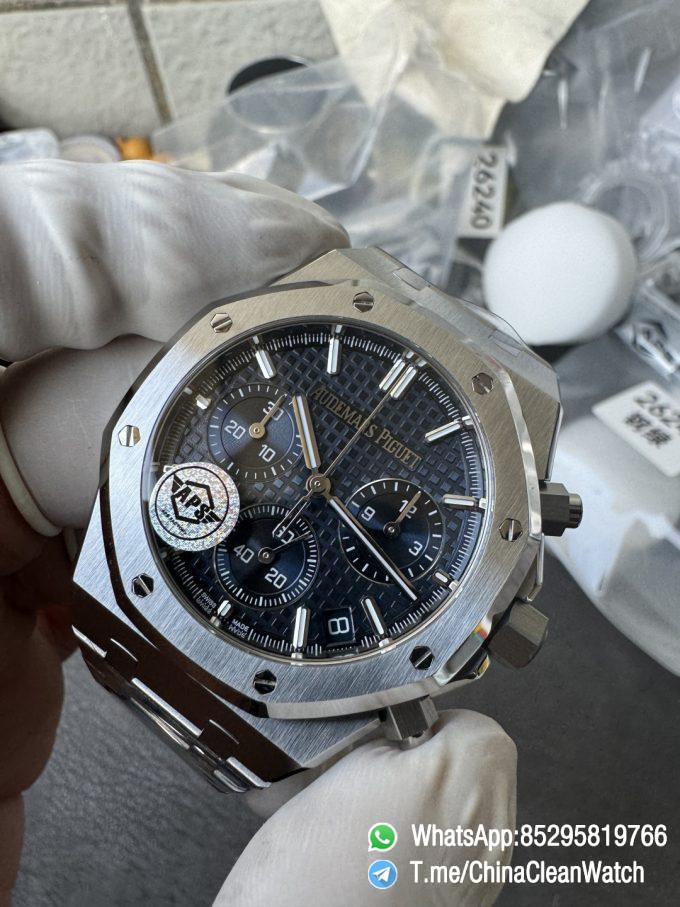 APS Factory Super Clone Royal Oak Chrono 26240 Blue Dial on Stainless Steel Case and Bracelet SuperClone 4401 Movement 03