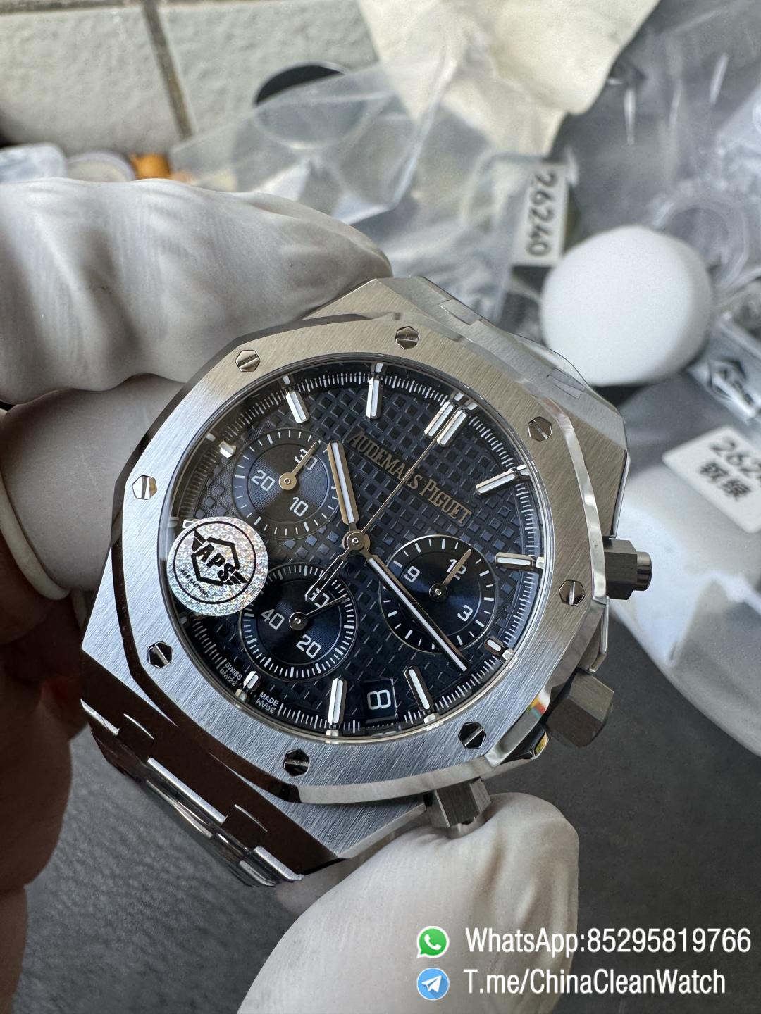 APS Factory Super Clone Royal Oak Chrono 26240 Blue Dial on Stainless Steel Case and Bracelet SuperClone 4401 Movement 03 APS Factory Super Clone Royal Oak Chrono 26240 Blue Dial on Stainless Steel Case and Bracelet SuperClone 4401 Movement 03
