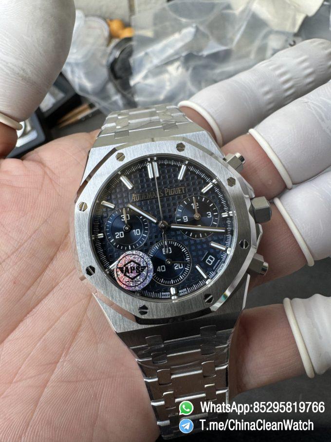 APS Factory Super Clone Royal Oak Chrono 26240 Blue Dial on Stainless Steel Case and Bracelet SuperClone 4401 Movement 04