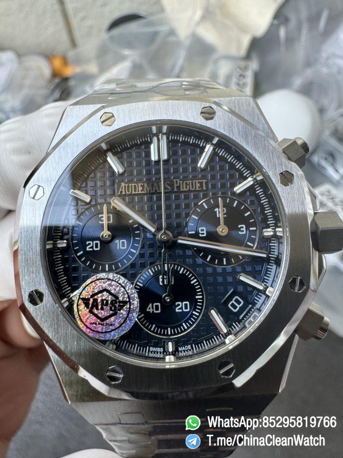 APS Factory Super Clone Royal Oak Chrono 26240 Blue Dial on Stainless Steel Case and Bracelet SuperClone 4401 Movement 05