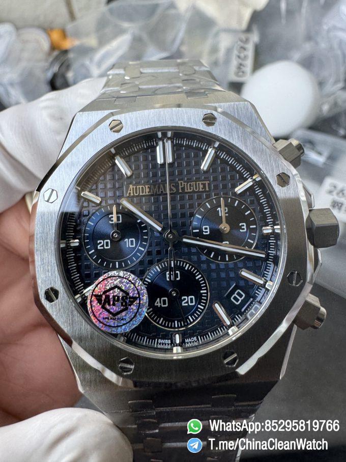 APS Factory Super Clone Royal Oak Chrono 26240 Blue Dial on Stainless Steel Case and Bracelet SuperClone 4401 Movement 06