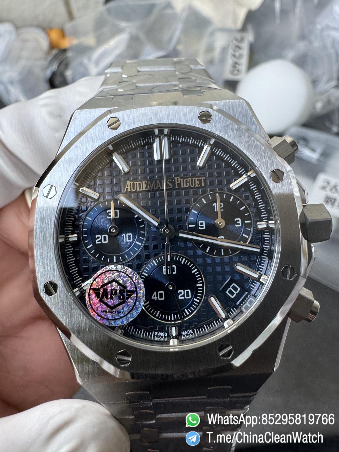 APS Factory Super Clone Royal Oak Chrono 26240 Blue Dial on Stainless Steel Case and Bracelet SuperClone 4401 Movement 06 APS Factory Super Clone Royal Oak Chrono 26240 Blue Dial on Stainless Steel Case and Bracelet SuperClone 4401 Movement 06