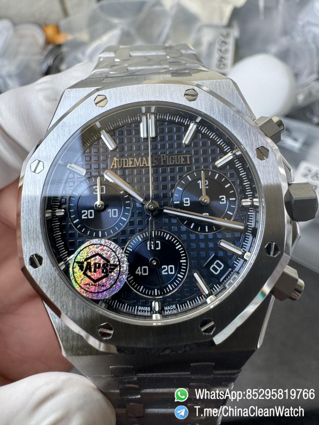 APS Factory Super Clone Royal Oak Chrono 26240 Blue Dial on Stainless Steel Case and Bracelet SuperClone 4401 Movement 07 APS Factory Super Clone Royal Oak Chrono 26240 Blue Dial on Stainless Steel Case and Bracelet SuperClone 4401 Movement 07