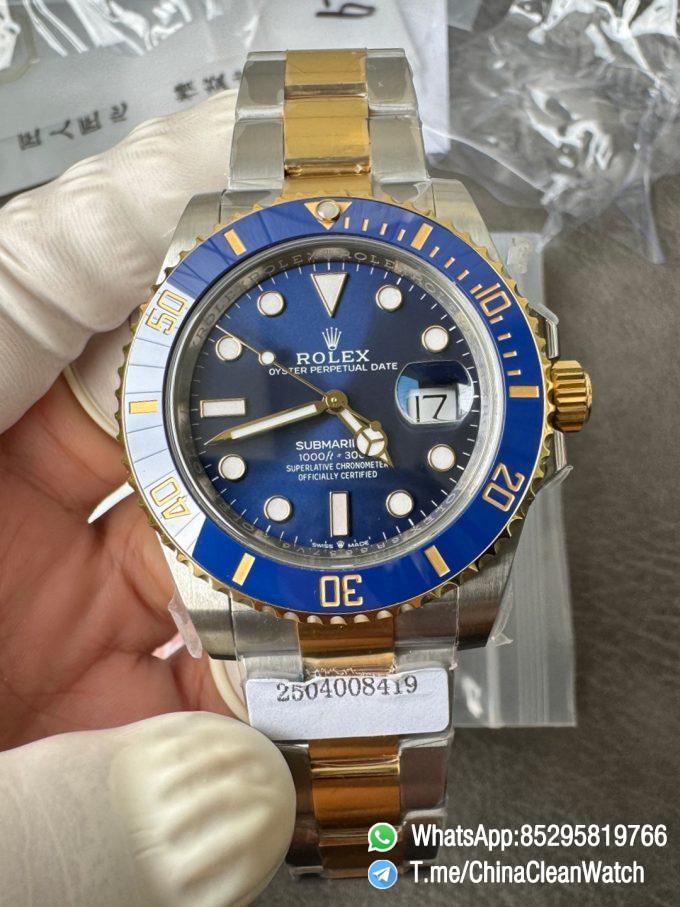Clean Factory Watch Submariner 126613LB 41mm Blue Dial Blue Ceramic Bezel Wrapped 18K Yellow Gold Case and Oyster Bracelet SH3235 Movement 00