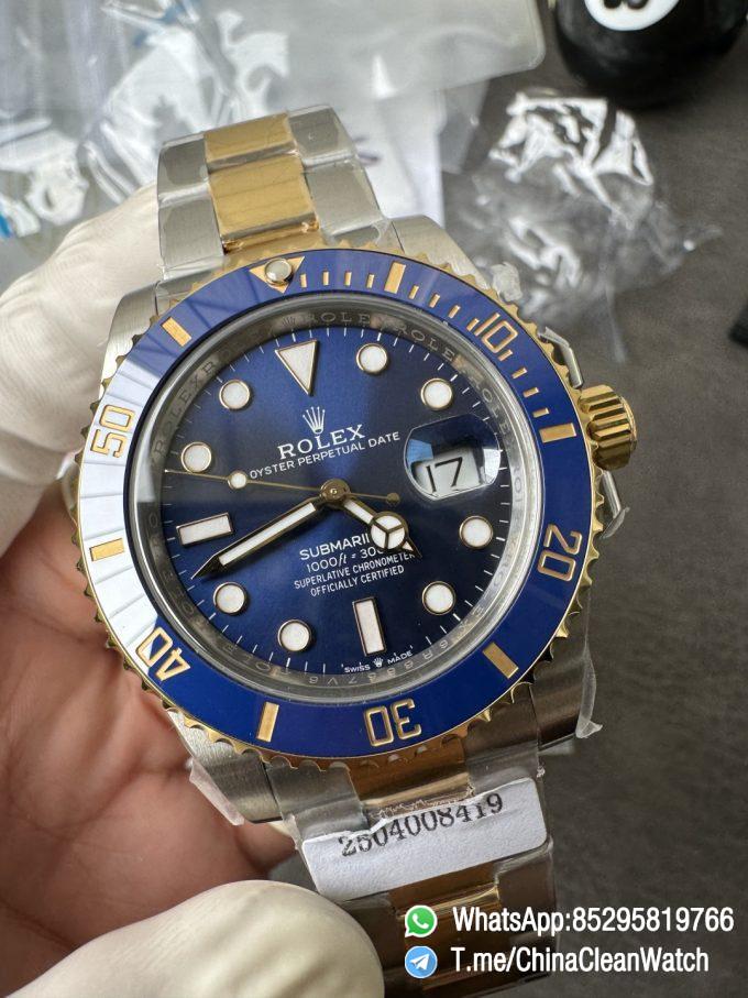 Clean Factory Watch Submariner 126613LB 41mm Blue Dial Blue Ceramic Bezel Wrapped 18K Yellow Gold Case and Oyster Bracelet SH3235 Movement 05