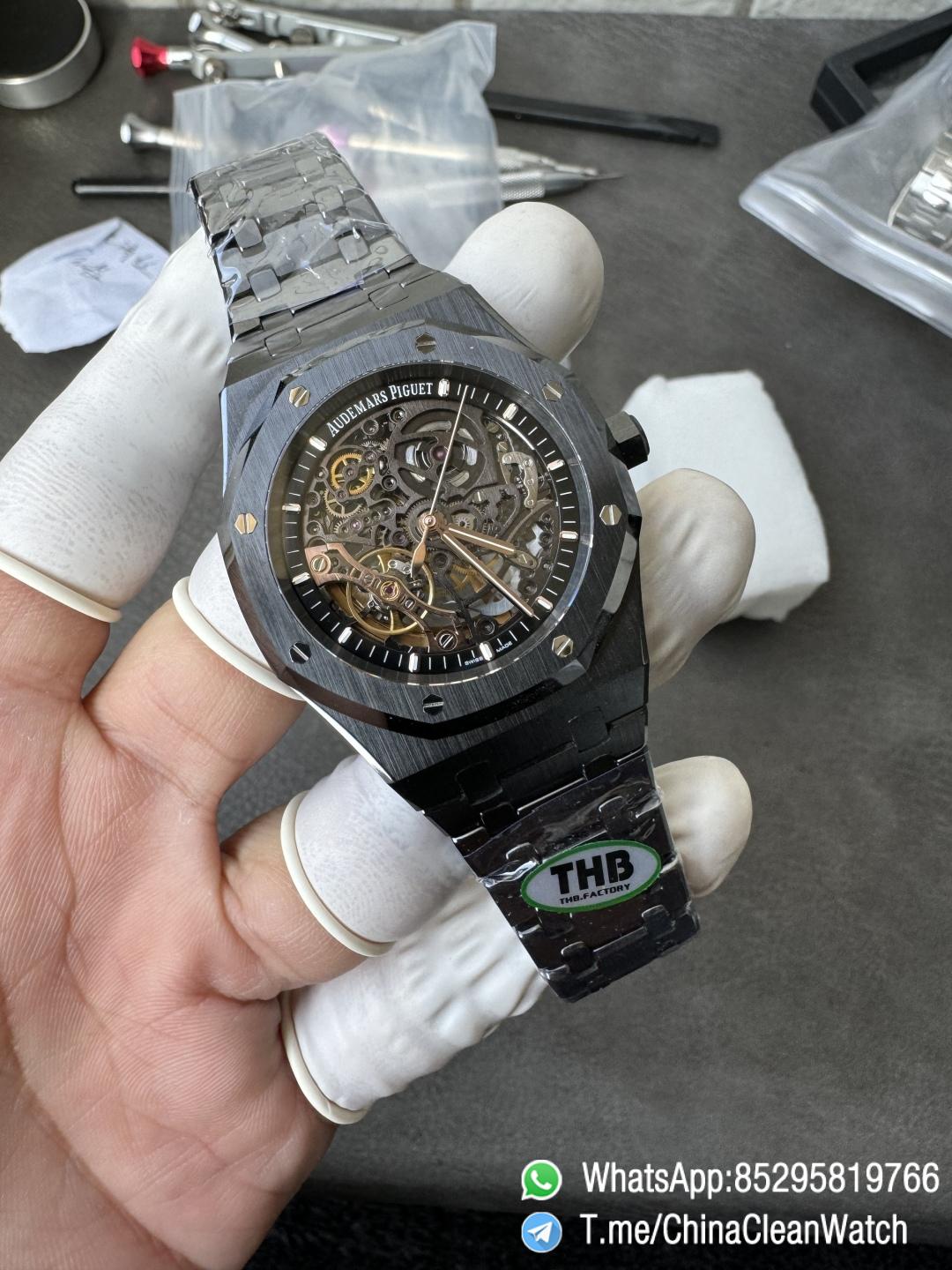 THB Factory Super Clone AP Royal Oak Openworked 15416 41mm Black Ceramic Case and Bracelet SA3132 V2 06 THB Factory Super Clone AP Royal Oak Openworked 15416 41mm Black Ceramic Case and Bracelet SA3132 V2 06