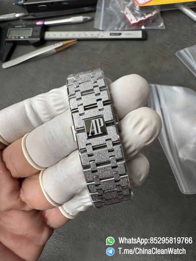 THB Factory Super Clone Royal Oak Openworked 15407 41mm Skeleton Dial Frosted Stainless Steel Case and Bracelet SA3132 V2 11
