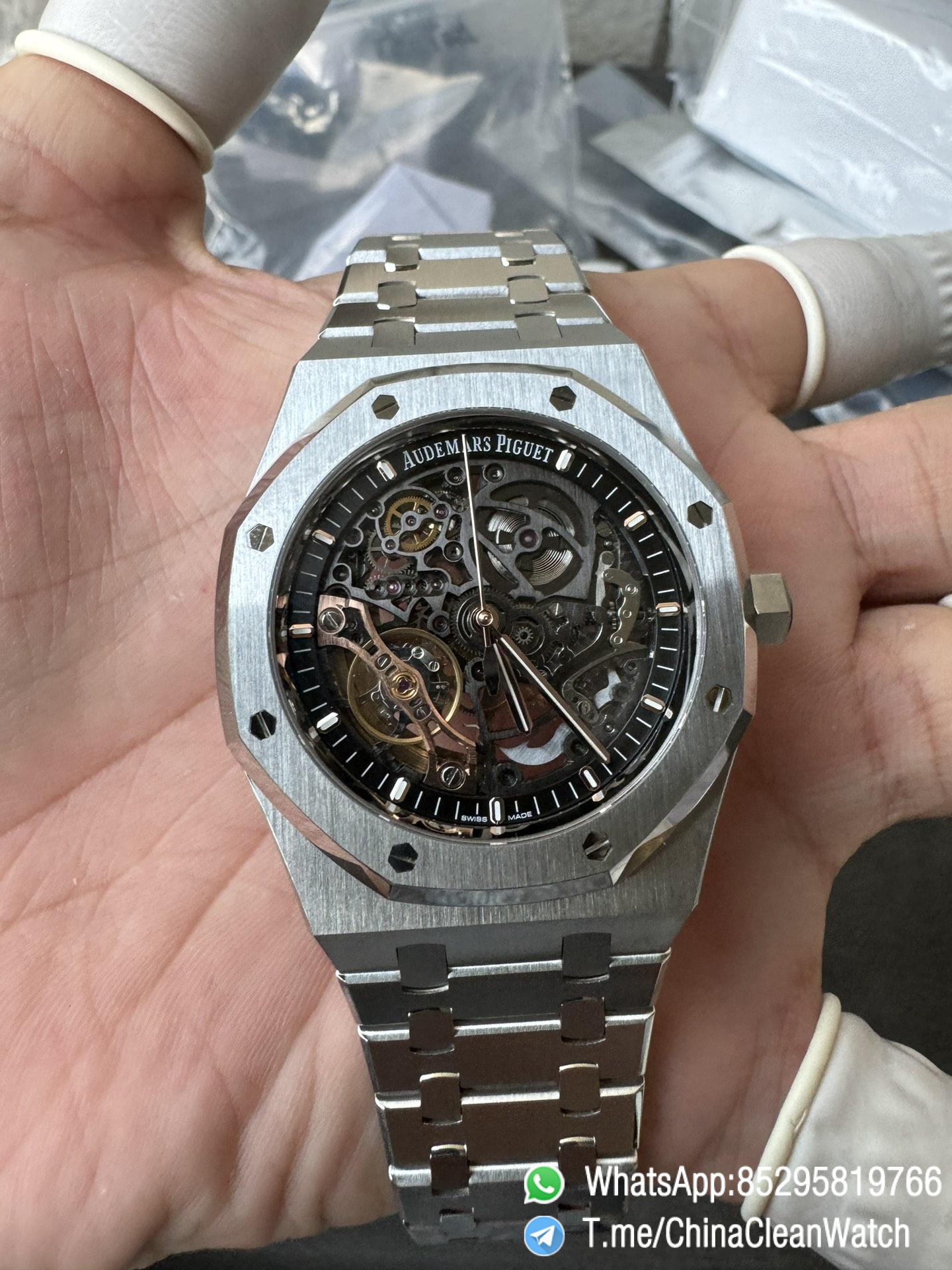 THB Factory Super Clone Royal Oak Openworked 15407 41mm Skeleton Dial Stainless Steel Case and Bracelet SA3132 V2 05 THB Factory Super Clone Royal Oak Openworked 15407 41mm Skeleton Dial Stainless Steel Case and Bracelet SA3132 V2 05