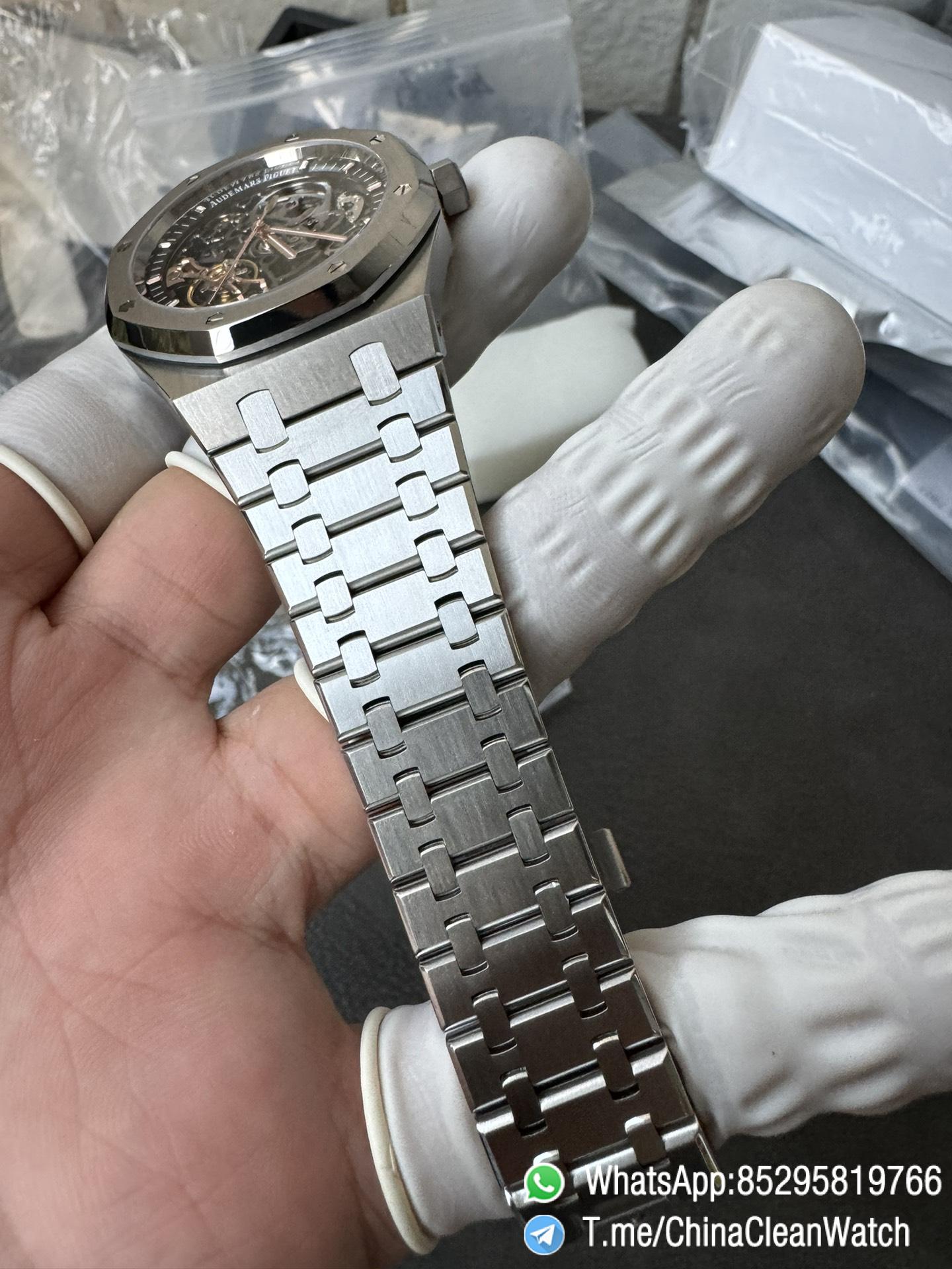 THB Factory Super Clone Royal Oak Openworked 15407 41mm Skeleton Dial Stainless Steel Case and Bracelet SA3132 V2 11 THB Factory Super Clone Royal Oak Openworked 15407 41mm Skeleton Dial Stainless Steel Case and Bracelet SA3132 V2 11