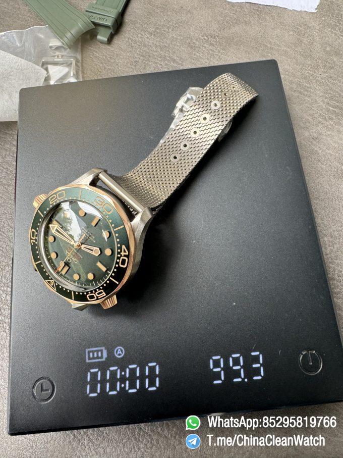 VSF Omega Seamaster Diver 300M 42mm Green Dial Titanium Bronze Gold Case Titanium Mesh Bracelet SuperClone 8806 Movement 12