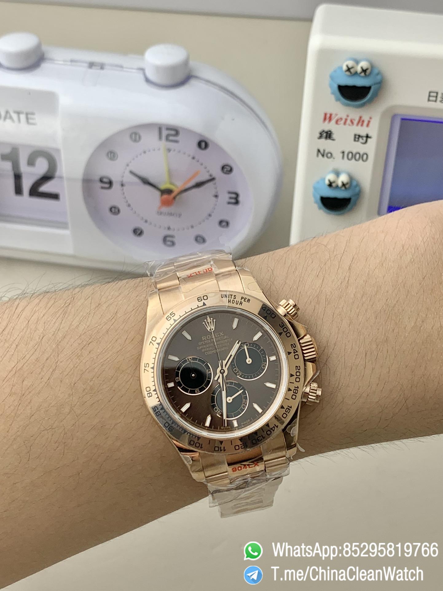 Clean Factory Certified Store QF Gain Weight Daytona 126505 Chocolate Dial Black Chrono Sub Dial Rose Gold Case and Oyster Bracelet Blue Luminous Indexs DD4131 Movement 05 Clean Factory Certified Store QF Gain Weight Daytona 126505 Chocolate Dial Black Chrono Sub Dial Rose Gold Case and Oyster Bracelet Blue Luminous Indexs DD4131 Movement 05