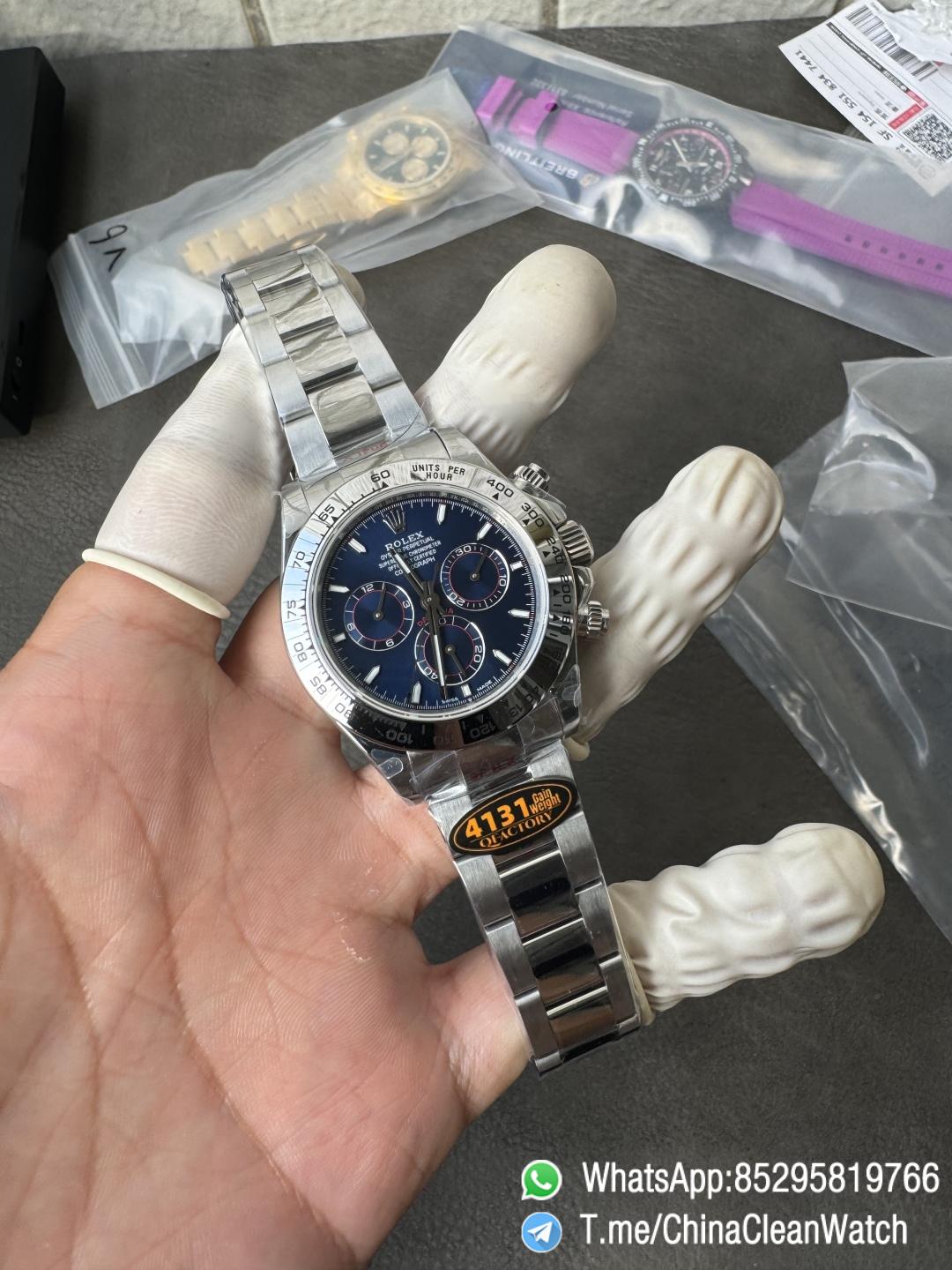 Clean Factory Certified Store QF Gain Weight Daytona 126509 Bright Blue Dial Blue Luminous Indexs 904L Stainless Steel Case and Oyster Bracelet DD4131 Movement 02 Clean Factory Certified Store QF Gain Weight Daytona 126509 Bright Blue Dial Blue Luminous Indexs 904L Stainless Steel Case and Oyster Bracelet DD4131 Movement 02