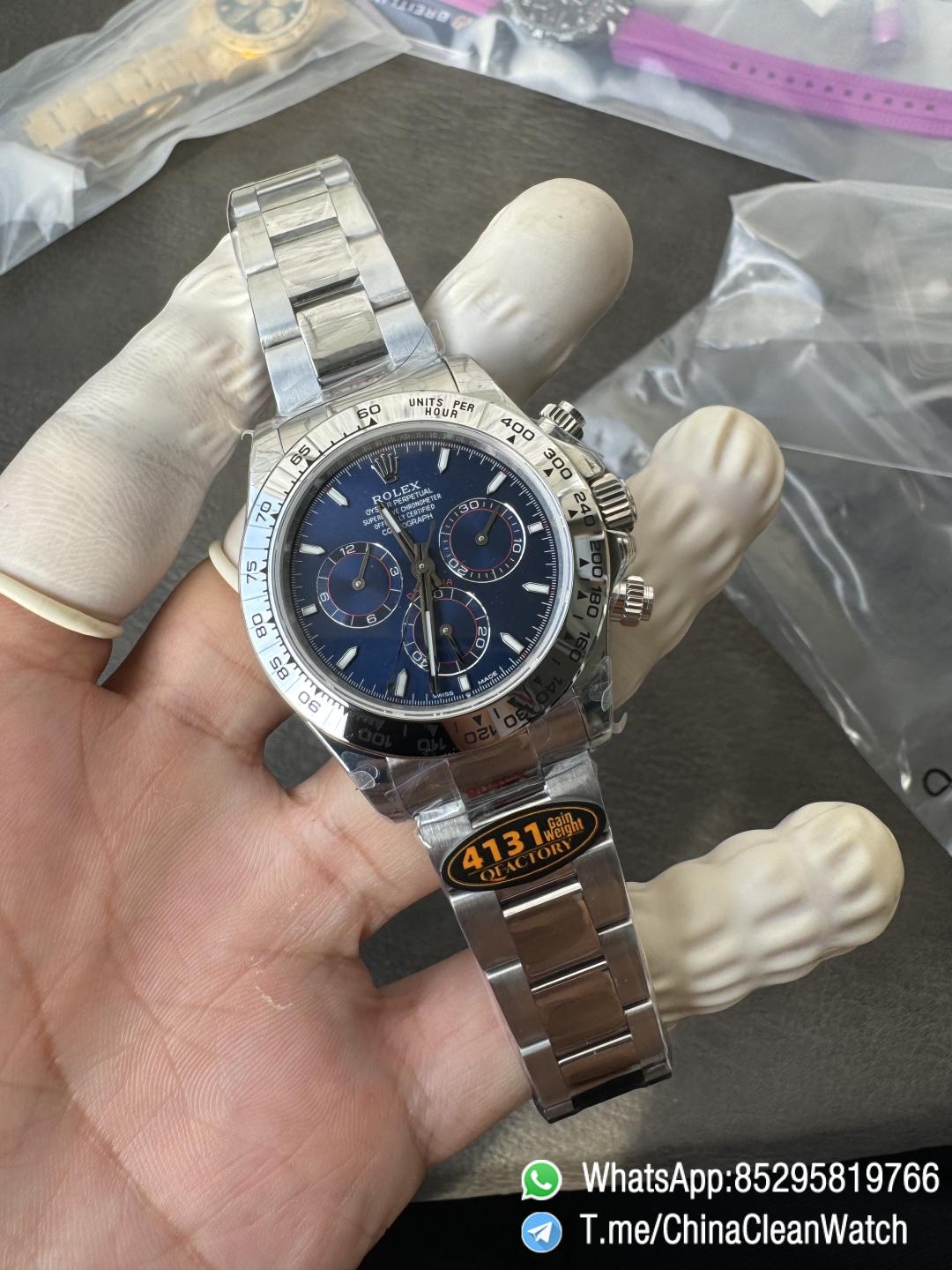 Clean Factory Certified Store QF Gain Weight Daytona 126509 Bright Blue Dial Blue Luminous Indexs 904L Stainless Steel Case and Oyster Bracelet DD4131 Movement 03 Clean Factory Certified Store QF Gain Weight Daytona 126509 Bright Blue Dial Blue Luminous Indexs 904L Stainless Steel Case and Oyster Bracelet DD4131 Movement 03