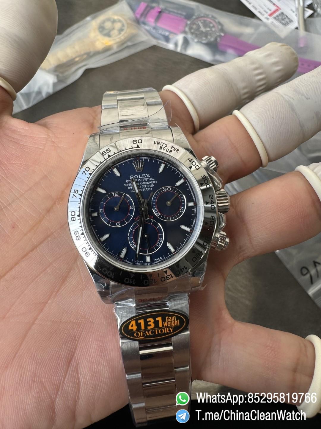 Clean Factory Certified Store QF Gain Weight Daytona 126509 Bright Blue Dial Blue Luminous Indexs 904L Stainless Steel Case and Oyster Bracelet DD4131 Movement 06 Clean Factory Certified Store QF Gain Weight Daytona 126509 Bright Blue Dial Blue Luminous Indexs 904L Stainless Steel Case and Oyster Bracelet DD4131 Movement 06