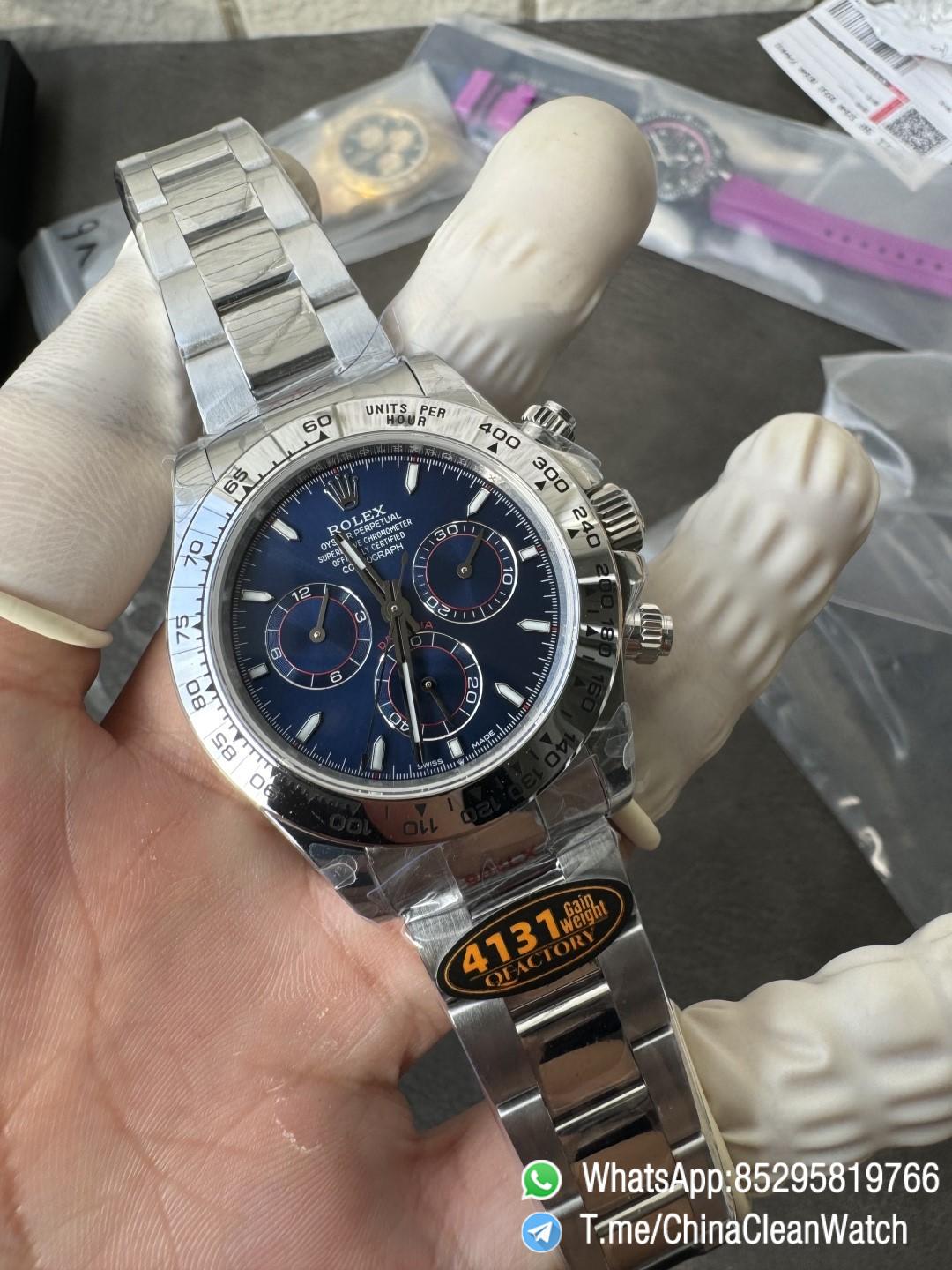 Clean Factory Certified Store QF Gain Weight Daytona 126509 Bright Blue Dial Blue Luminous Indexs 904L Stainless Steel Case and Oyster Bracelet DD4131 Movement 07 Clean Factory Certified Store QF Gain Weight Daytona 126509 Bright Blue Dial Blue Luminous Indexs 904L Stainless Steel Case and Oyster Bracelet DD4131 Movement 07