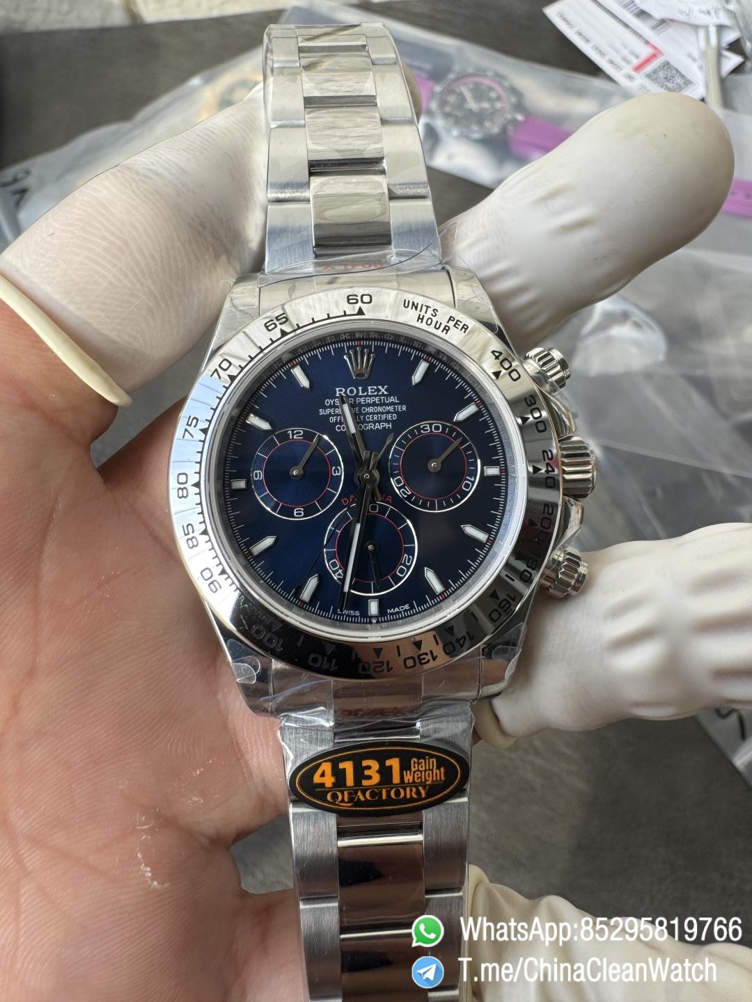 Clean Factory Certified Store QF Gain Weight Daytona 126509 Bright Blue Dial Blue Luminous Indexs 904L Stainless Steel Case and Oyster Bracelet DD4131 Movement 08 Clean Factory Certified Store QF Gain Weight Daytona 126509 Bright Blue Dial Blue Luminous Indexs 904L Stainless Steel Case and Oyster Bracelet DD4131 Movement 08
