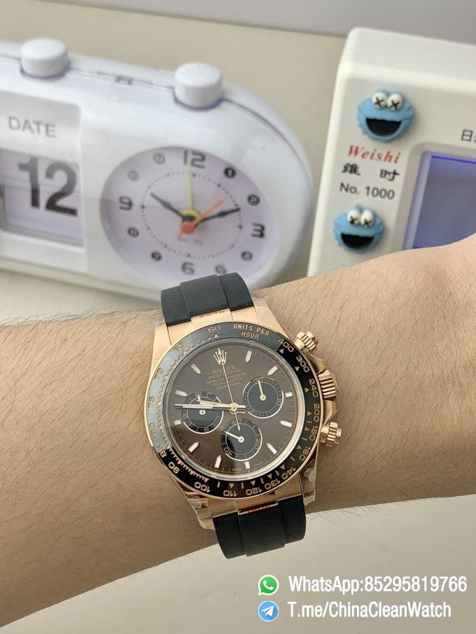 Clean Factory Certified Store QF Gain Weight Daytona 126515LN Chocolate Dial Rose Gold Case Black Ceramic Bezel Oysterflex Strap Blue Luminous Indexs DD4131 Movement 05