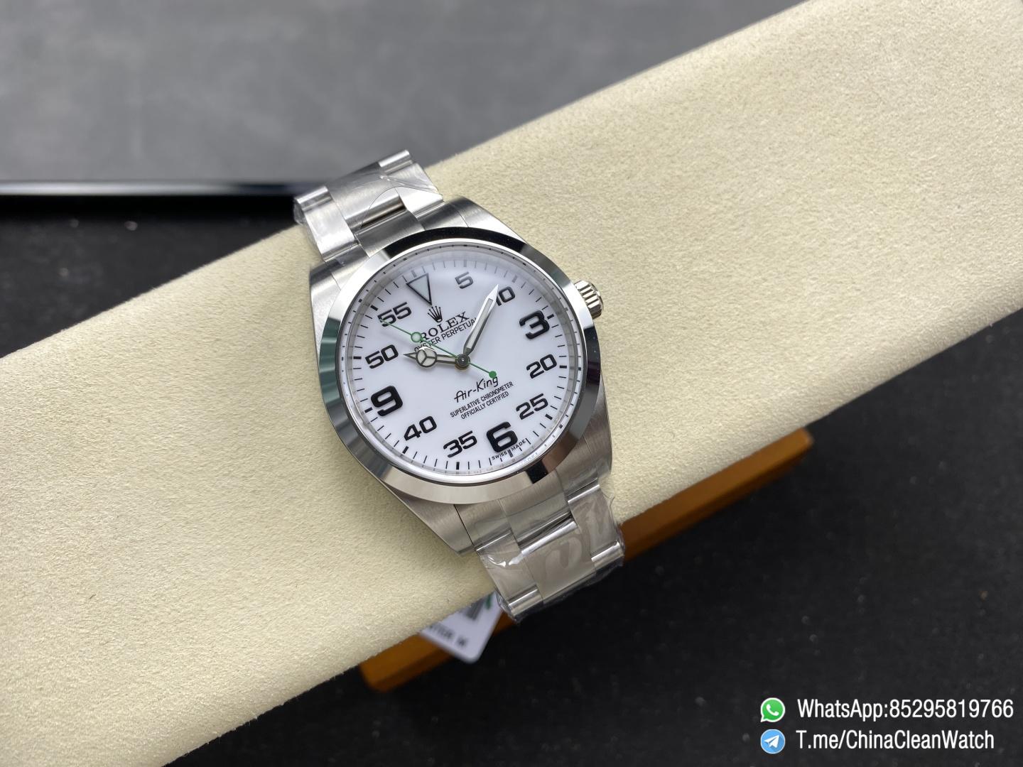 Clean Factory Watches Authorized Store C Factory Air King 114200 White Dial Green Second Hand 904L Steel Case Bracelet VR3230 Movement 01 Clean Factory Watches Authorized Store C Factory Air King 114200 White Dial Green Second Hand 904L Steel Case Bracelet VR3230 Movement 01